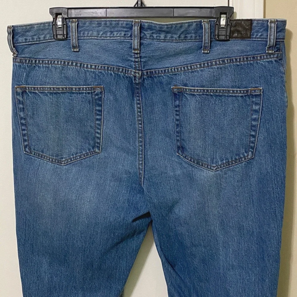 Lands‎ End Traditional Fit Mens Jeans 42 Whiskered Worn Faded Heritage Americana